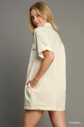 Jackie Button Front Romper - Cream