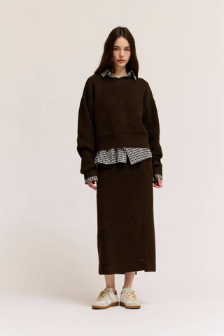 42192BG - STRIPE OVERSIZE GINGHAM SHIRT