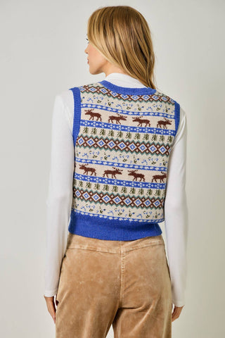 Lodge Fair Isle Moose Sweater Vest