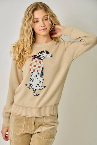 Dapper Dalmatian Scarf Dog Sweater