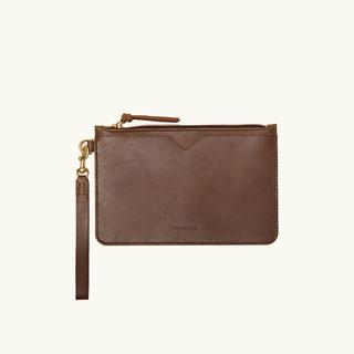 Full-Grain Leather Wristlet