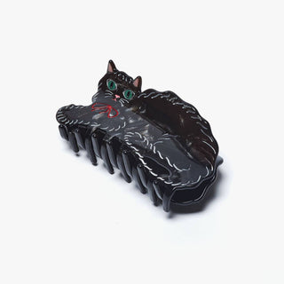 Black Kitty Acetate Claw Clip