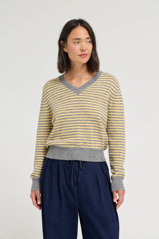 Goldfinch Striped V-Neck Sweater