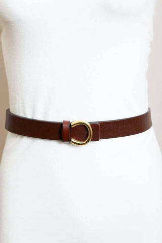 Gold Horseshoe Leather Belt