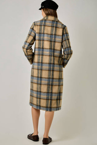 Midnight Moor Brushed Plaid Long Coat