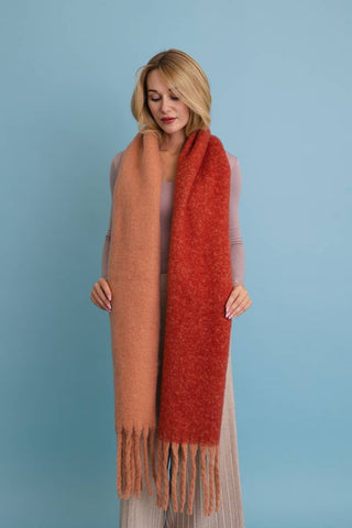Ember Two-Tone Fringe Scarf