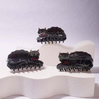 Black Kitty Acetate Claw Clip