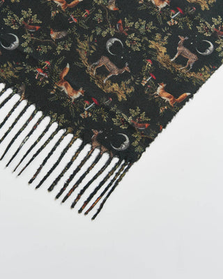 The Into the Woods Fringed Scarf — Green