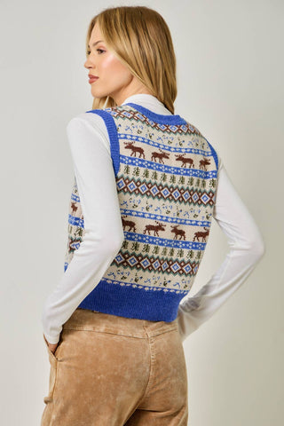 Lodge Fair Isle Moose Sweater Vest