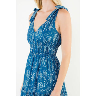 The Fish Print Tie Strap Dress