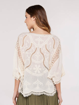 Embroidered Cotton Crochet Top