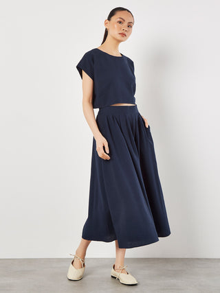 Slub Boxy Crop Top