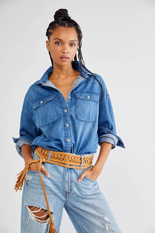 Ava Wrap Belt — Cognac