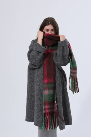 Hearthside Plaid Fringe Scarf