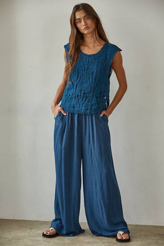 The Crochet Layer Wide Leg Jumpsuit