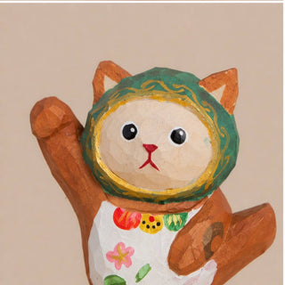 Cat Dancing on Fish Figurine