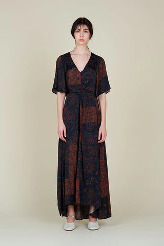 Maeve Open Back Satin Maxi Dress