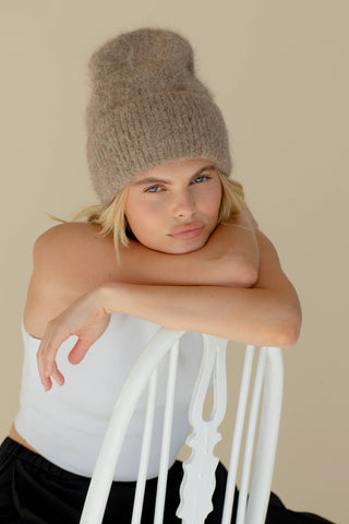 The Alpaca Beanie - Beige Brown