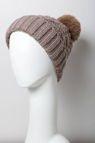 Chalet Thermal-Lined Cable Knit Pom Beanie