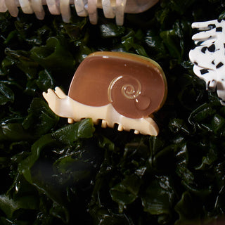 Mini Snail Acetate Claw Clip — Earth