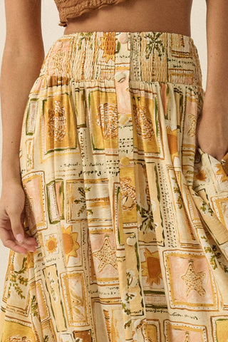 The Shoreline Palm Maxi Skirt