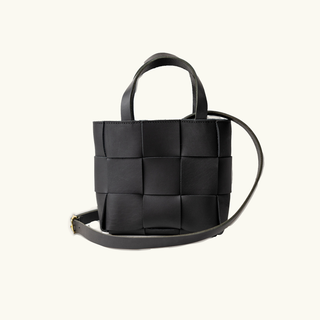 Woven Full-Grain Leather Mini Tote Bag