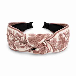 French Floral Woven Headband – Embroidered Texture