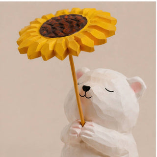 Bear Holding Sunflower