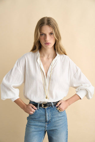 The Alexa Cotton Blouse — White