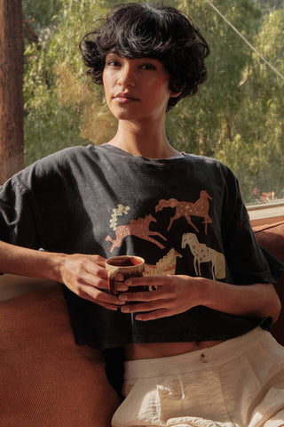 The Painted Horses Cropped Tee