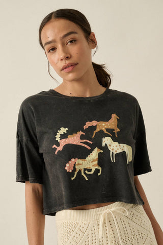 The Painted Horses Cropped Tee