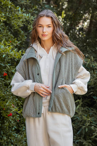 Oversized Sherpa Vest