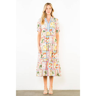 The Fruit Print Midi Dress