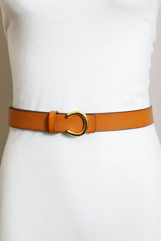 Gold Horseshoe Leather Belt