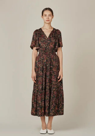 Shannon Floral Print Pleated Maxi Dress