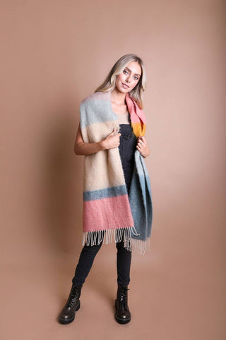 Palette Color Block Faux Mohair Scarf