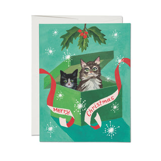 Meowy Christmas holiday greeting card