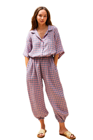 The Vanessa Linen Gingham Balloon Pants