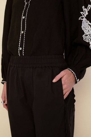 Leonor Embroidered Linen Blouse