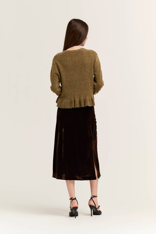 The Larkspur Ruched Velvet Skirt