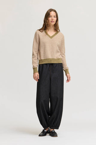 Goldfinch Striped V-Neck Sweater