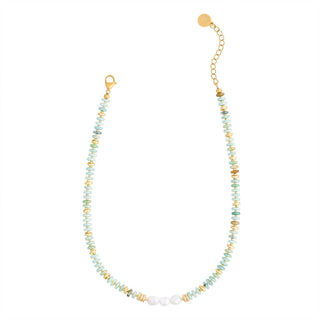 Amazonite Aura Pearl Necklace