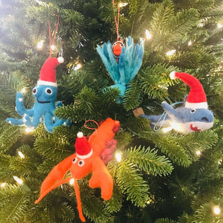 Handmade Felt Biodegradable Christmas Octopus Tree Hanging