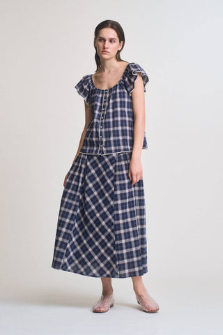 Emillee Smocked Plaid Skirt