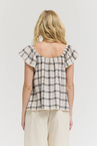 Bramble Plaid Button Front Blouse