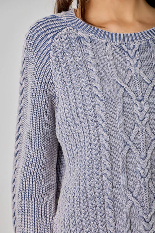 Meadowbrook Washed Cable Knit Sweater