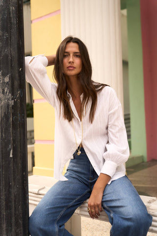 The Alexa Cotton Blouse — White