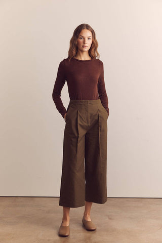 Pleated Cotton Trousers