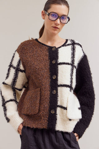 The Sable Grid Cardigan