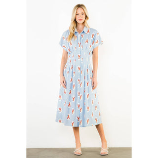 The Lobster Print Stripe Dress